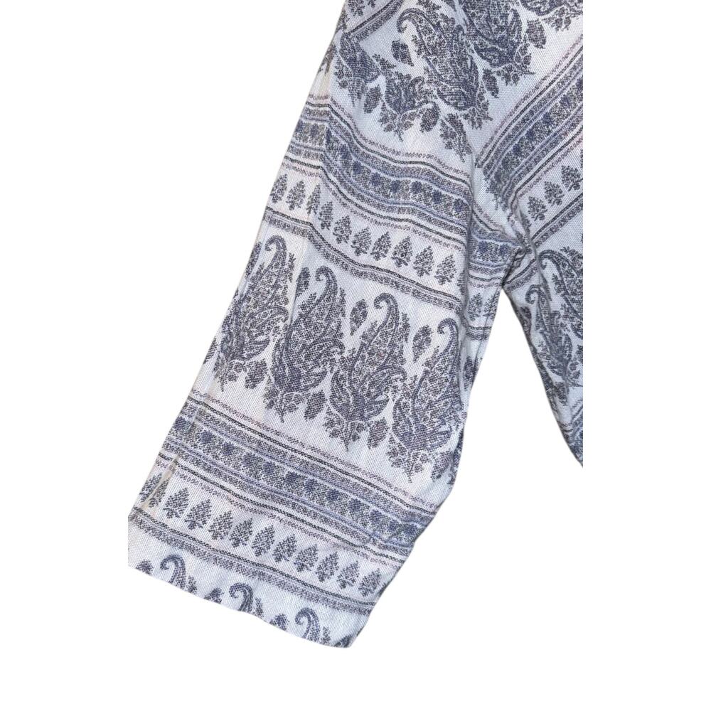 J Jill Pure Jill Boho Hemp Blend Top Womens XL Tall Hippie Paisley Beach Relaxed - Picture 2 of 6